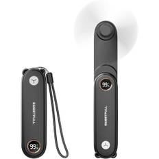 SWEETFULL Handfläkt, bärbar minifläkt tyst, liten fickfläkt med 2 hastigheter, USB-fläktar, vikbar för kontor, utomhus (svart)