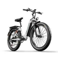 Shengmilo MX06 elektrisk cykel til voksne 48V børsteløs 1000W motor 26 tommer fedt dæk Urban elektrisk cykel dame 48V 17.5AH Samsung batteri, hvid