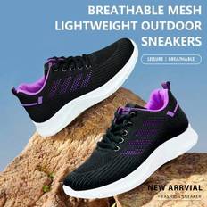 Dam Walking Shoes Gym Shoes Tennis Sneakers - Workout Slip-On Löpning Athletic Gym Shoes Bekväma ventilerande Casual Sneakers Bred Bredd - Blåröd (CN36,CN37,CN38,CN39,CN40,CN41)