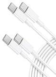 Quntis 100W USB C till USB C kabel, 2m 2Pack Type C laddare kabel PD 5A, USBC kabel för iPhone 17 16 15 Plus Pro Max, MacBook Pro 2020, iPad, iPad Air 4, Galaxy S24/S23/S22, Pixel, Huawei