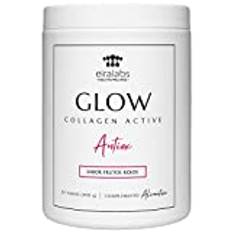 Marint kollagen. Kollagen pulver. Glow Collagen Active Antiox. Kollagen med peptan, Vitamin C och zink för att hjälpa huden och bekämpa oxidativ skada. Röd fruktsmak.