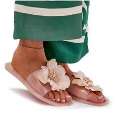 Transparent Flat Women&#39;s Slippers With Artificial Flower Vobetta - Beige - EUR36,EUR37,EUR38,EUR39,EUR40,EUR41