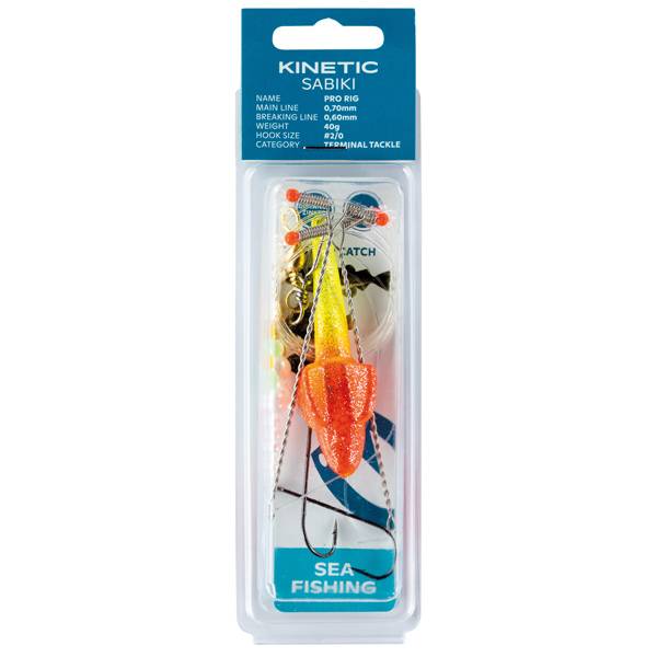 Kinetic Sabiki Pro plattfisk 40g gul/röd