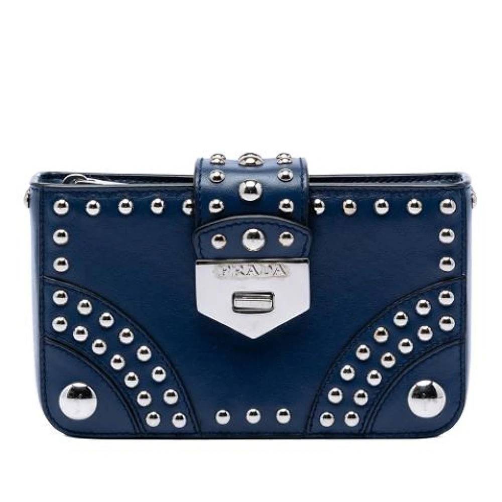 Prada Vintage Pre-owned Laeder prada-tasker - Vintage - Dame - Blå - ONE SIZE -