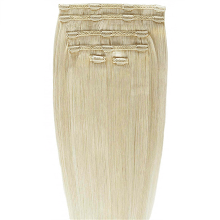Clip on hair extensions #88 Blond - 7 sæt - 50 cm | Gold24.