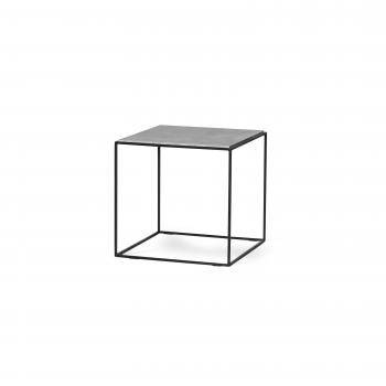 Soffbord 50x50 cm betonglaminat/svart metallunderrede