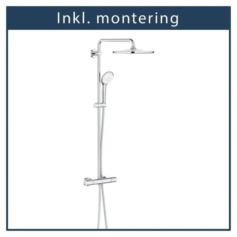 Inkl. montering, Grohe Euphoria XXL 310 Brusesystem med termostat, krom