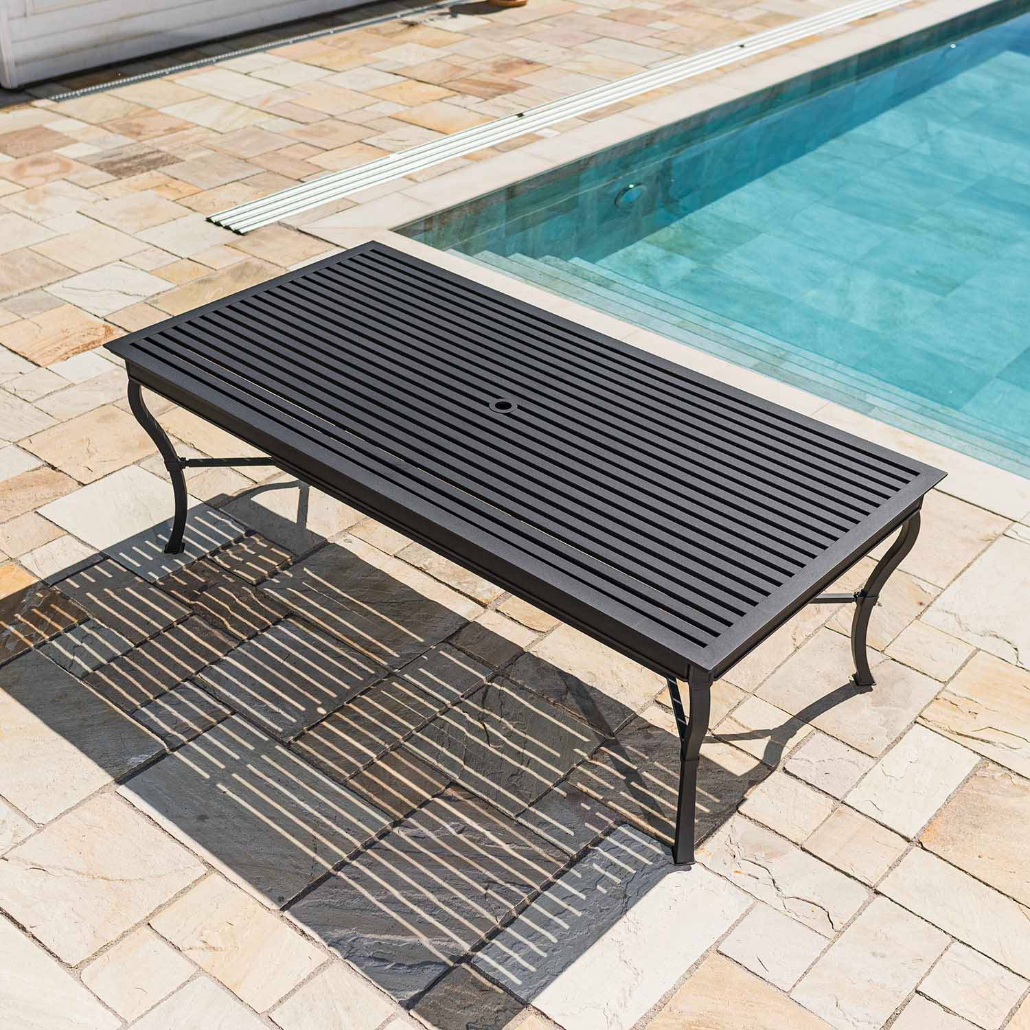 Matbord Utomhus Svart Aluminium St Tropez 213cm | Utemöbler & trädgårdsmöbler | Utebord | Vesani