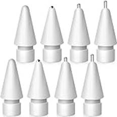 Ersättnings mixspetsar designade för Apple Pencil, uppgraderade ingen slitning metallpenna tips kompatibla med Apple Pencil Pro/ 1 st/2:a generationen/USB-C pennspets (8 st)