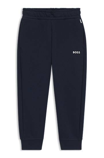 Kids' cotton-blend tracksuit bottoms with logo print