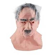 Old Man Mask Halloween Realistisk Old Man Latex Mask Skräck Skrynkla Ansikte Huvudbonader Halloween Maskerad Fest Rekvisita (Blandad färg)