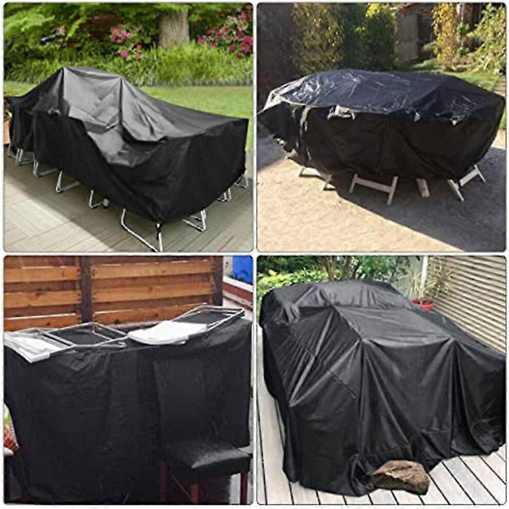 (250X250X90cm, Black) 120*120*74CM Heavy Duty Waterproof Patio Sofa Cover, 210D Rectangular Outdoor Furniture Protection for Rain
