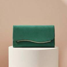 Red Color Women Evening Bags Cover Envelope Design Pary Wedding Girl Handbags With Chain Shoulder Clutch Velvet Fashion Purse - Green
