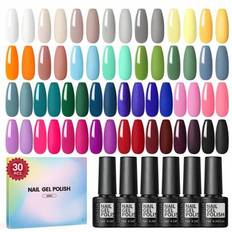 30 st gel nagellack blå brun semi-permanent gellack färg soak-off nagelkonst startkit året runt nagelkonst present till kvinnor - Multifärgad