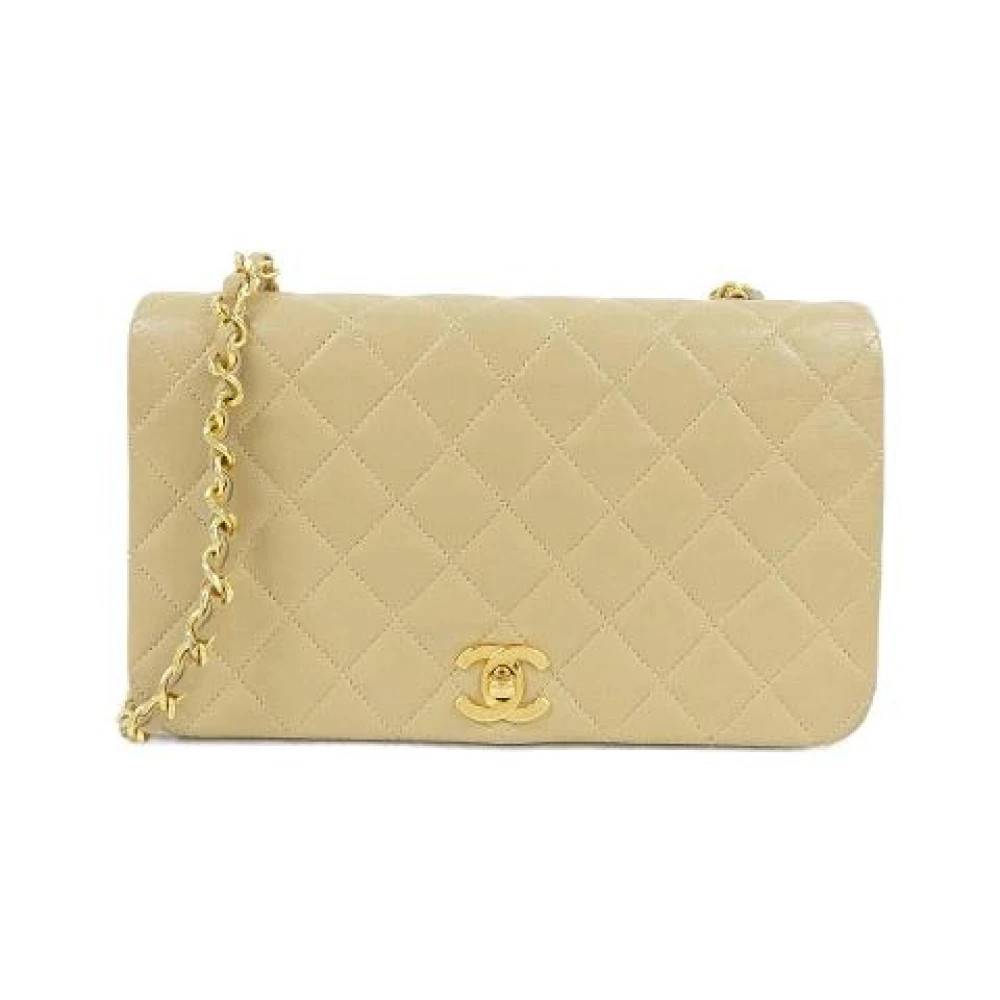 Chanel Vintage Pre-owned Lambskin Skuldertaske - Vintage - Dame - Beige - ONE SIZE - Uld