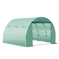 Erstatningspresenning til havedrivhustunnel 9 m², presenning Dimensioner 3L x 3W x 2H m PE Anti-UV Vandtæt 6 vinduer + rullebar