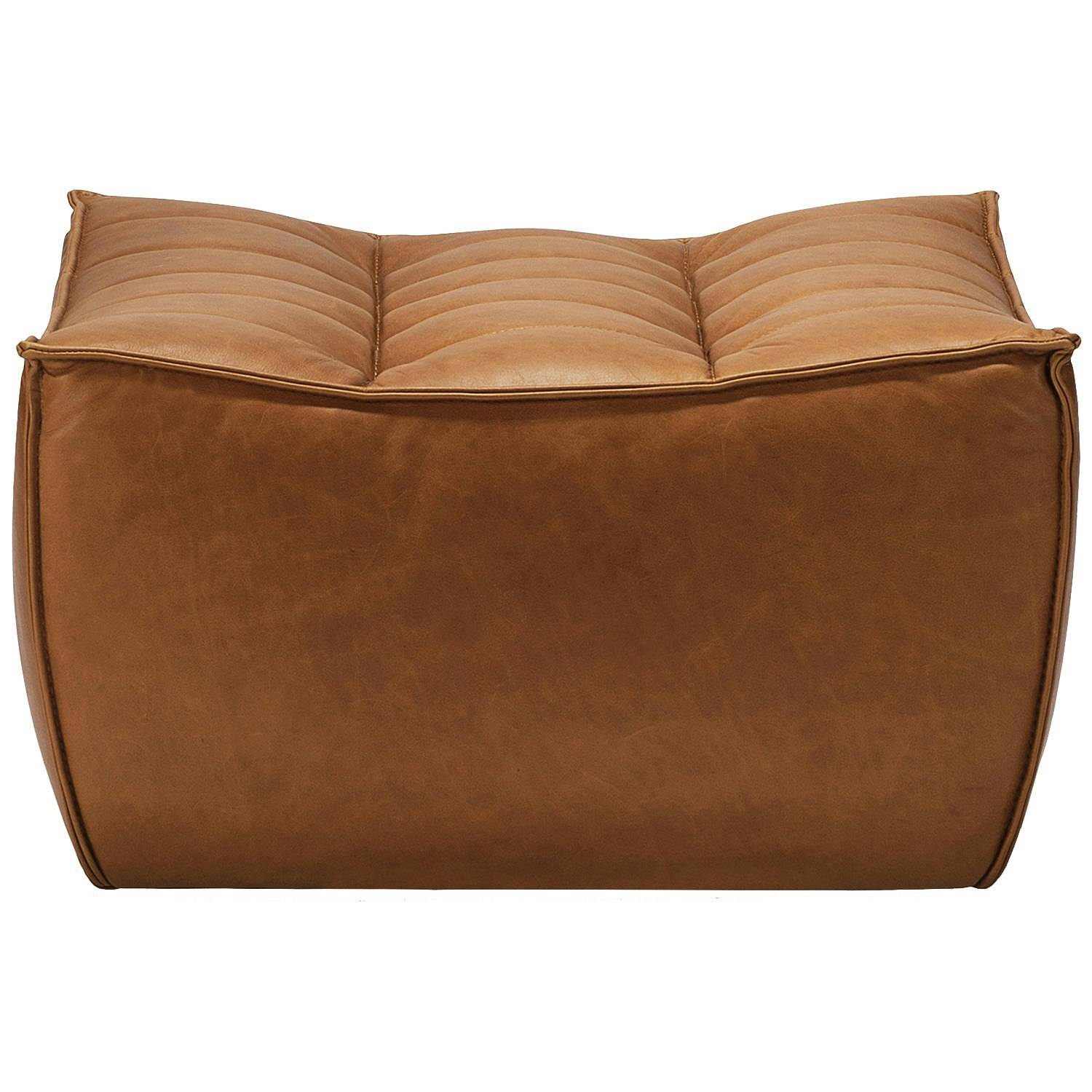 Ethnicraft N701 Fotpall Old Saddle - Fotpallar Anilinläder Old Saddle - 20081