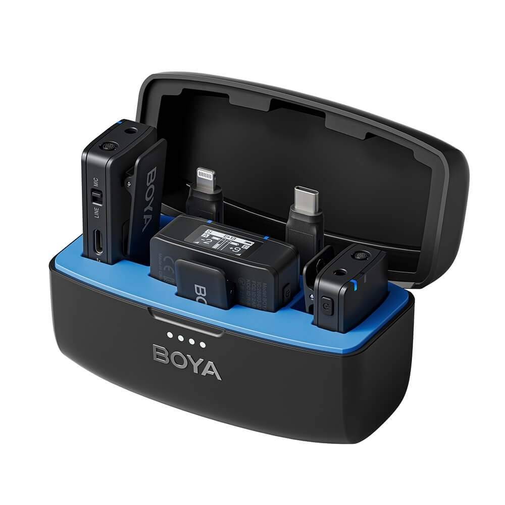 BOYA Wireless 2.4GHz Microphone x2 BOYAMIC 3.5mm TRS Lightning USB-C
