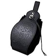 Medeltida fuskläder dragsko påse bärbart bälte LARP midjeväska viking renässans cosplay kostym handväska steampunk tärningsväska för män kvinnor, D, En storlek, Medeltida