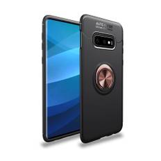 Samsung Galaxy S10e magnetisk metalplade kickstand etui - Sort/Rosa Guld