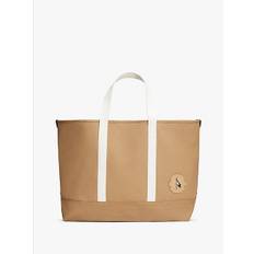 Colour-Blocked Beach Tote Bag - SAFARI CANVAS - One Size