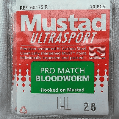 Mustad Ultra Sport Pro Match Bloodworm 10-Pack (Storlek: 20)