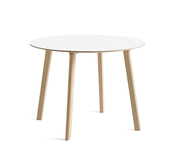 HAY Cph Deux 220 Spisebord - Ø98cm. - Bøg - Pearl White.