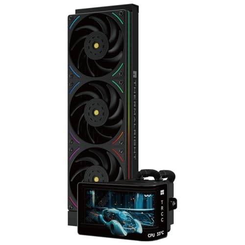 TR Wonder Vision 360 UB ARGB schwarz AIO CPU Liquid Cooler, für AM5 / Intel LGA1851 / 1700, gebogenes 3D-Display von 6,67 Zoll mit Auflösungen 2400 x 1080, Magnetpanel-Display