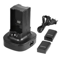 Opladerbase Ladestation Dock+2 genopladeligt batteri til Xbox 360 Controle (FMY)