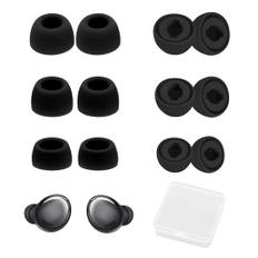 Utbytbara öronsnäckor kompatibla med Samsung Galaxy Buds Pro – ersättningsöronsnäckor av silikonskum, brusreducering, 3 storlekar Small/Medium/Large (6 par, svart)