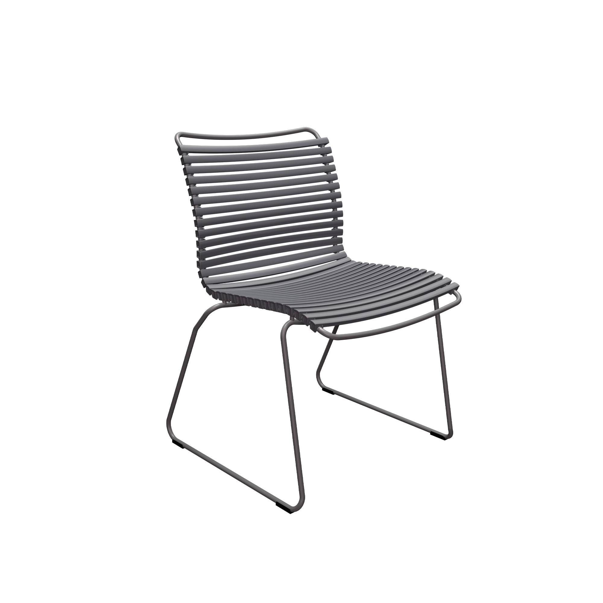 Houe - CLICK Dining Chair Without Armrest - Dark Grey - Matstolar utomhus - Henrik Pedersen - Grå - Metall/Plast