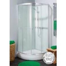 TopDesign Brusekabine 5mm, klar/mat buet glas - 90x90x220cm