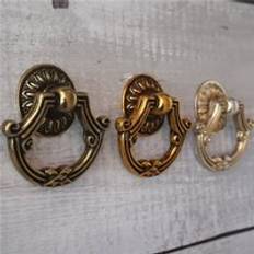 Vintage byråskruvar ringlåda drar handtag köksskåp knopp antikt silver brons mässing skåp knoppar möbler - Antik brons