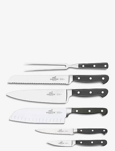 Lion Sabatier Knivset Pluton 6 delar Stål/Svart - Köksknivar & Knivtillbehör - STEEL/BLACK / silver