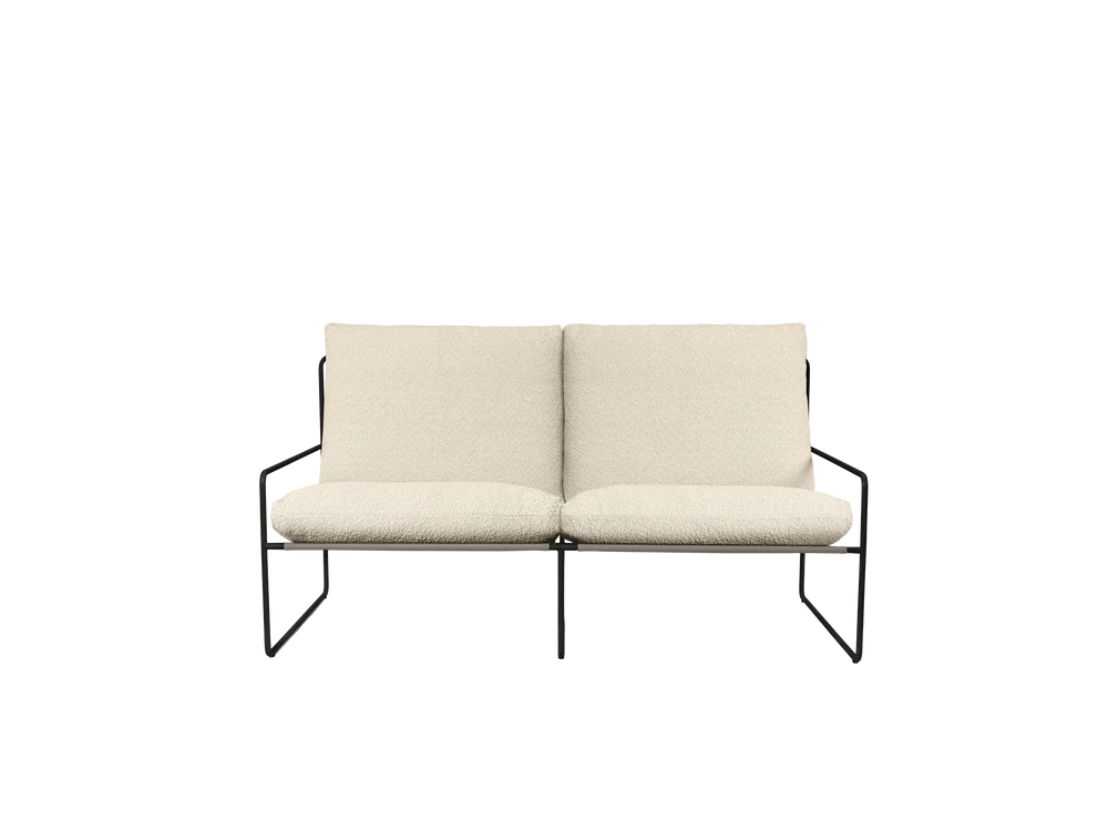 Desert 2-Seater fra Ferm Living Black - Pure Boucle - Off-white - Jacobsen Plus