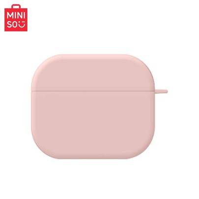 MINISO officiellt licensierat hörlursfodral, passar AirPods 5:e gen/43/2/1/Pro/Pro 2:a gen trådlösa Bluetooth-hörlurar, minimalistiskt enfärgat mjukt - Sandrosa (Multi-size)