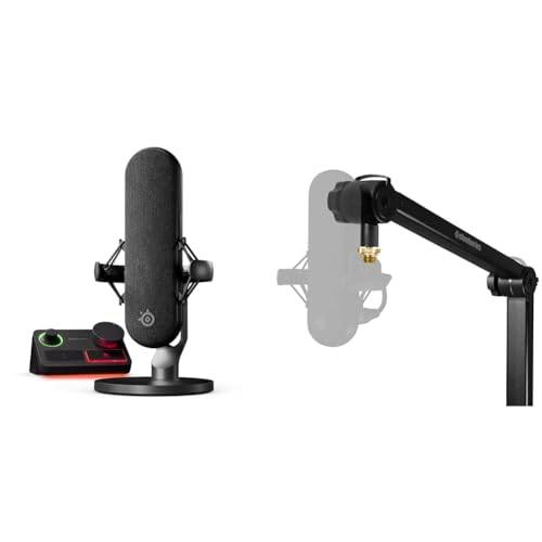 SteelSeries Alias Pro Kit – XLR Mic + Stream Mixer + SteelSeries Alias mikrofonarm – 3x större kapsel för gaming, streaming och podcasting– USB/XLR-gränssnitt - 360° rotation - skrivbordsklämma