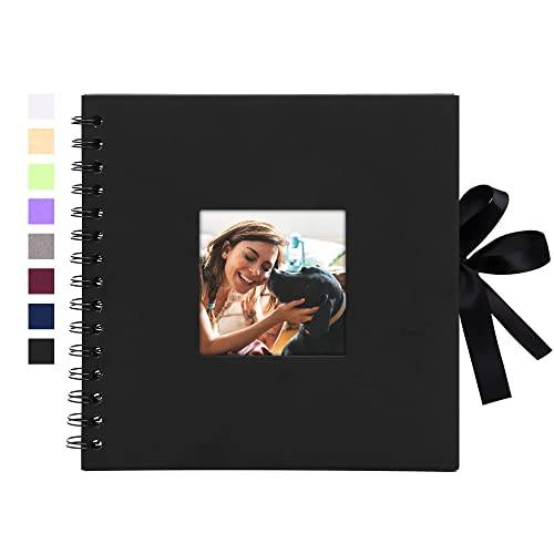 Vienrose Fotoalbum Spiralalbum att designa själv och limma in DIY Silk Ribbon Fotobok 40 sidor för foton Baby Alla hjärtans dag Födelsedag Årsdag Gåva