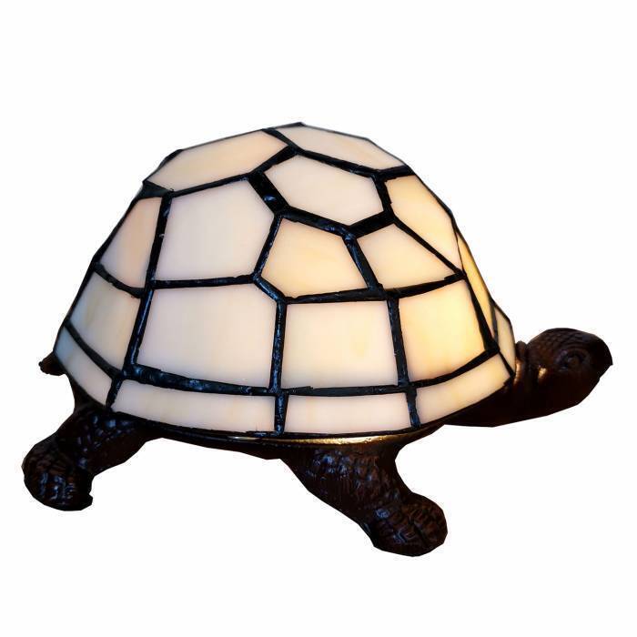 Skildpadde bordlampe i glasmosaik.