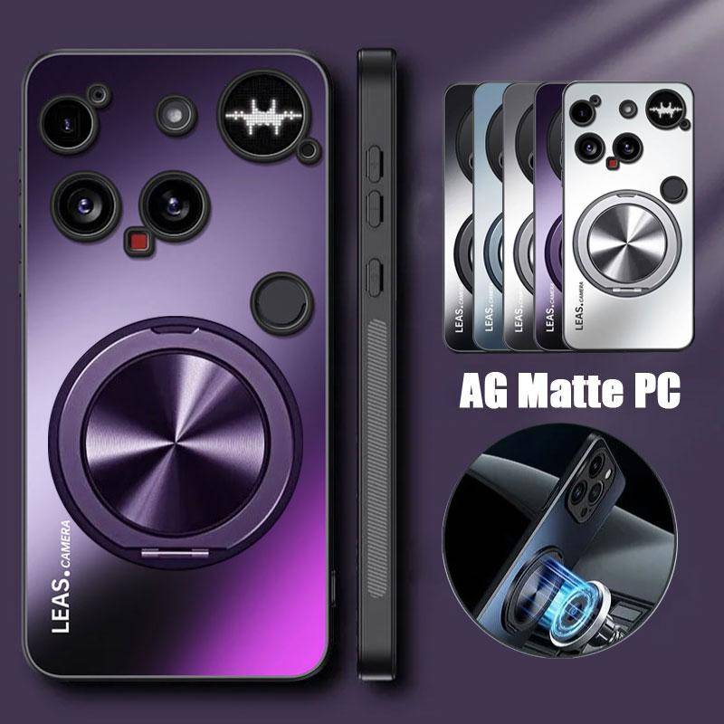 AG Matt Magnetiskt Fodral för Nothing Phone 3 360° Roterande Ringhållare Trådlös Laddning Hårt Skydd för Nothing Phone3 3A Pro violett