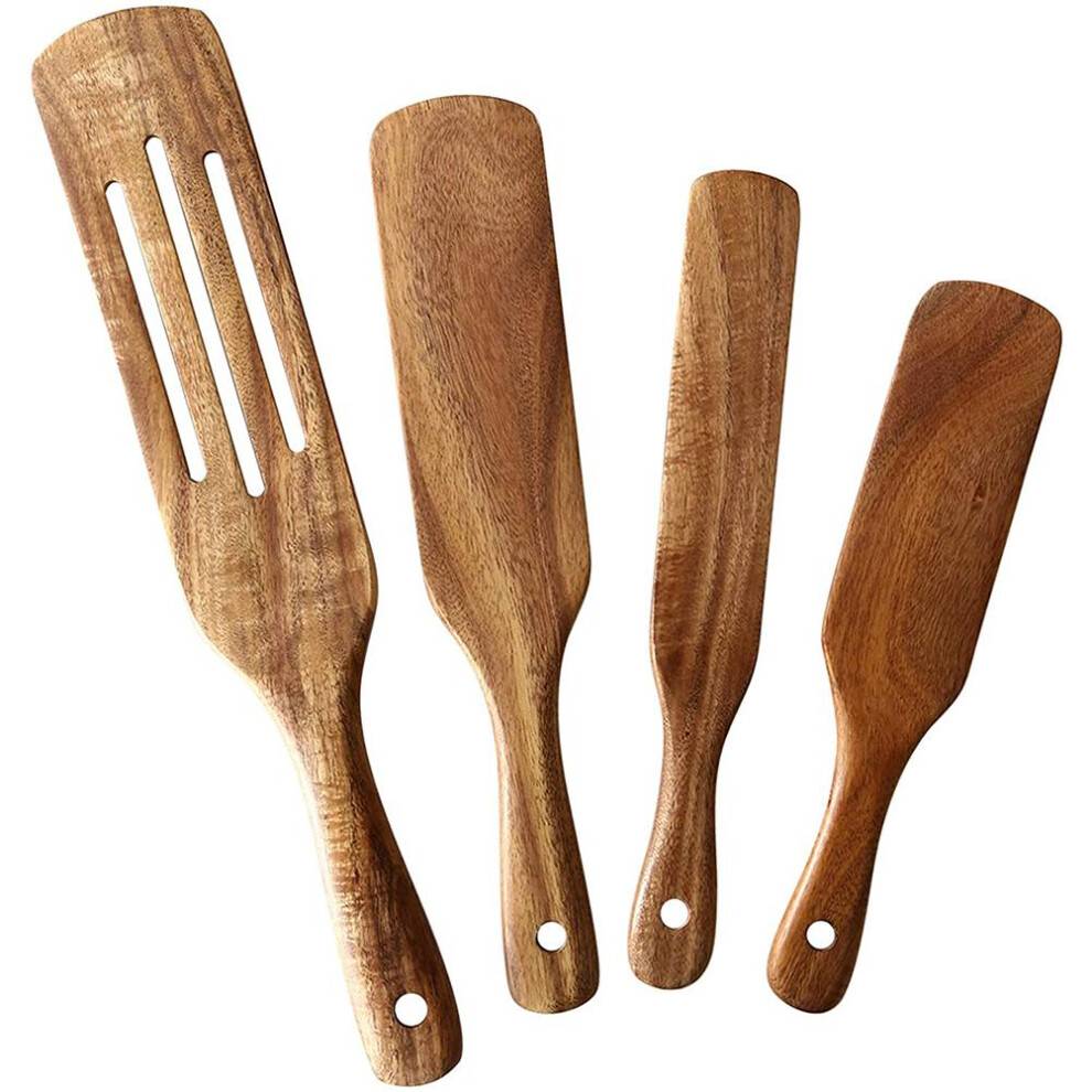 Varmeisoleringsspatel, ridsefri køkkenredskaber teak træspatel non-stick træ køkkenredskaber til hjemmelavet madlavning, nem at rengøre holdbar