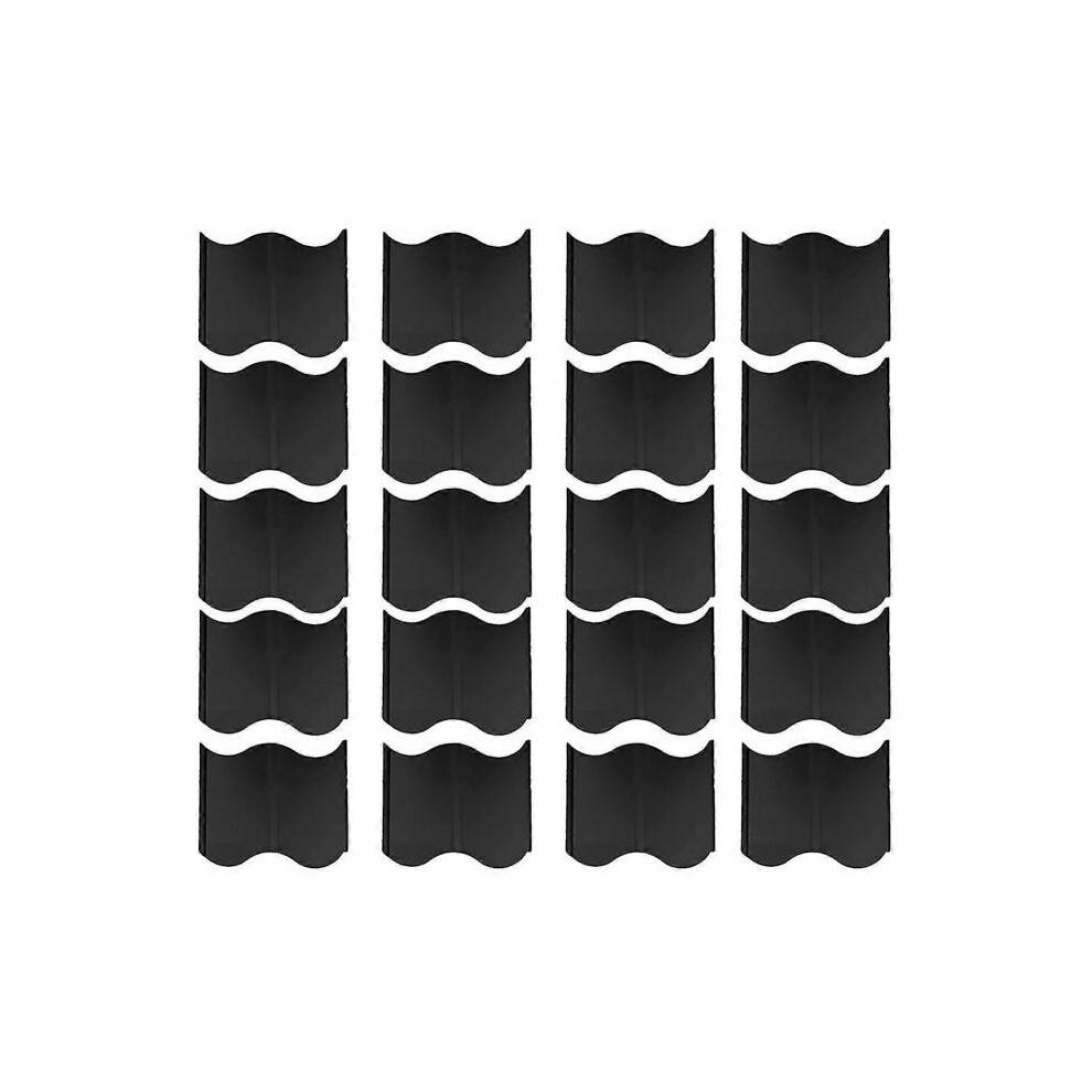 (20 Pack Black) 20 Pcs Lawn Edging Border Fence Plastic Garden Lawn Fencing Borders For Courtyard Patio Decor