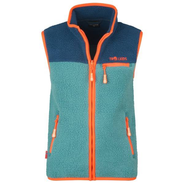 Trollkids Kid's Hemsedal Vest Fleecevest Børn størrelse 140 farve turkis