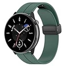 FTRONGRT 20mm rem för Withings Steel 20mm, flexibel silikon justerbar ersättning klocka armband Smart Watch Rem-, Mörkgrön svart spänne, Withings Steel 20mm