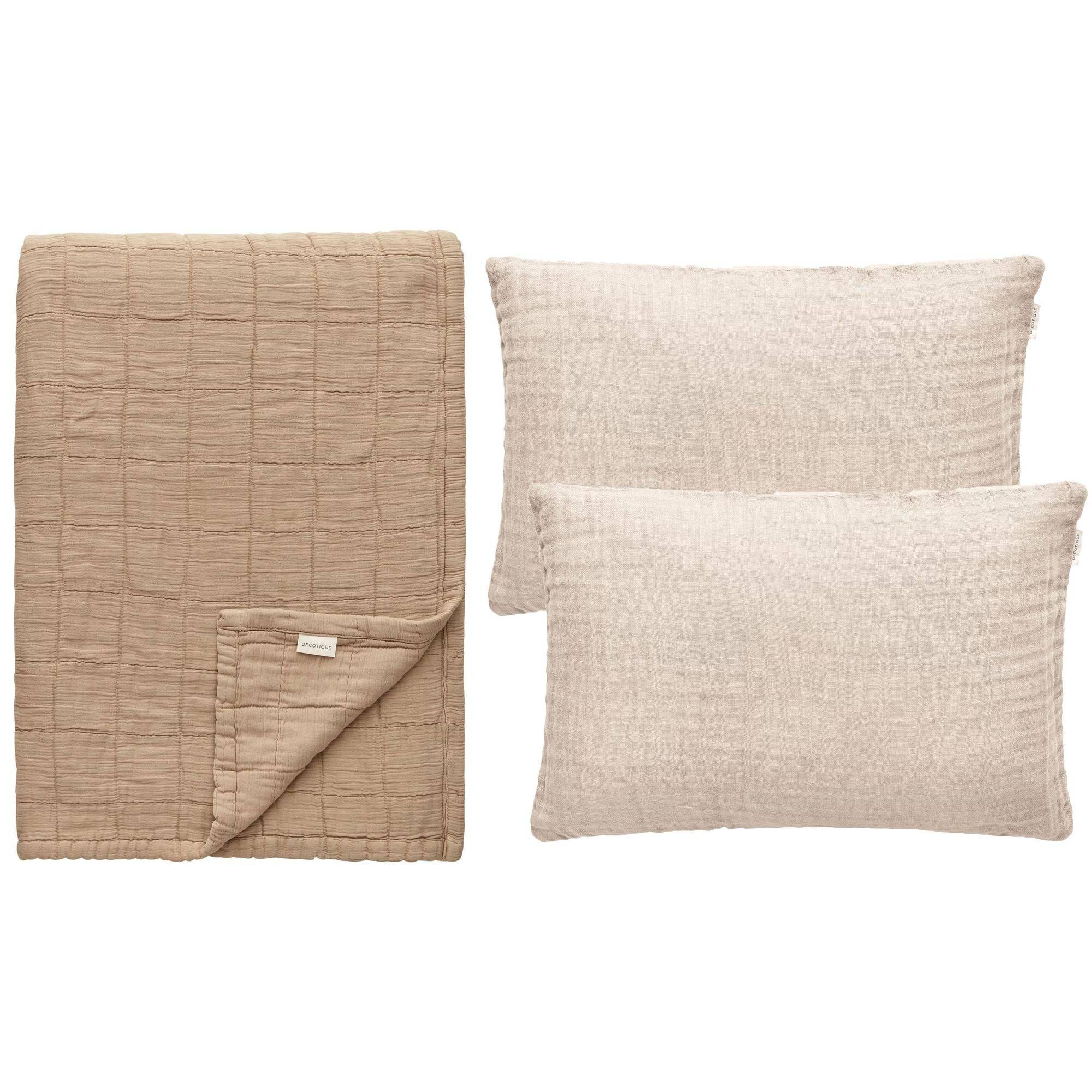 Classic Kudde & Pläd Set Beige