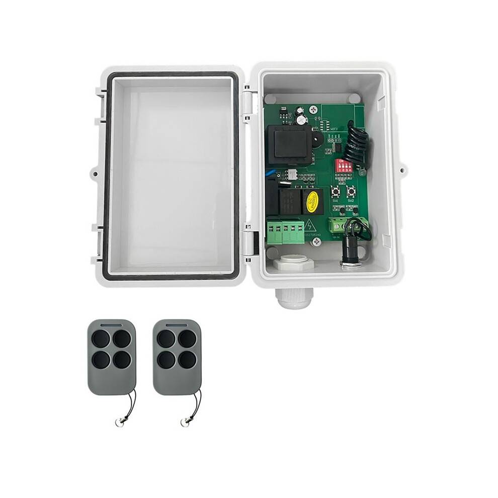 AC220V Tubular Motor Receiver Roller Shutter Control Board +2xRemote Control for Garage Door Remote Control Opener