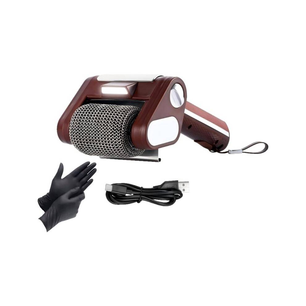 Cordless Electric Grill Brush for Outdoor Barbecues Rechargeable BBQ Tool with 350 RPM Stainless Roller, LED Light