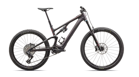 Specialized Cykel, Turbo Levo SL Expert Carbon, Satin Red Tint Over Carbon / Maroon / Silver Dust
