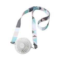 ELECOM USB Fan Mini with Strap Mineral White [2023 Model] Hands-Free FAN-U235WH
