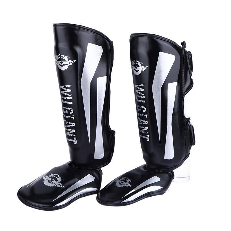 1 Par Kickboxning Boxning Benskydd Padar Muay Thai Kampsport Sanda Wushu Benskydd Taekwondo Mma Kamp Ankelskydd svart